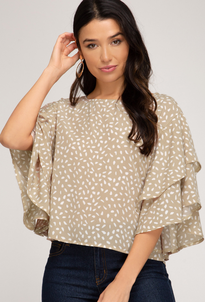 Lovely Ruffle Sleeve Top